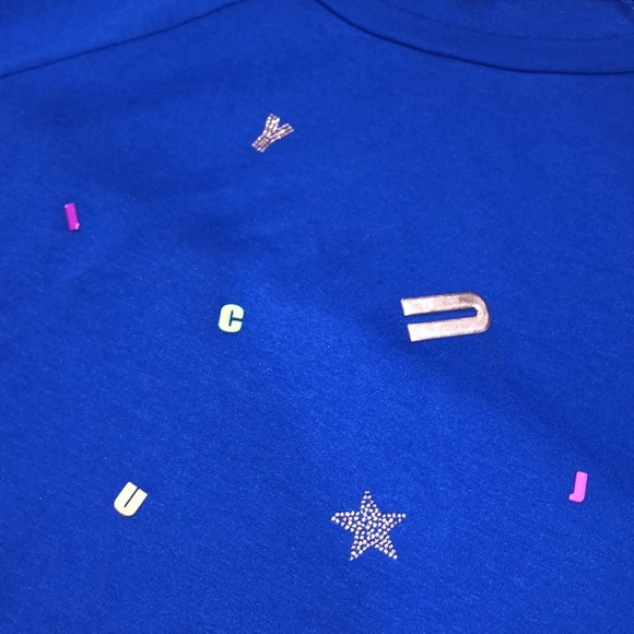 Juicy Couture size XLarge Royal blue cozy spellout sweatshirt - Picture 6 of 10
